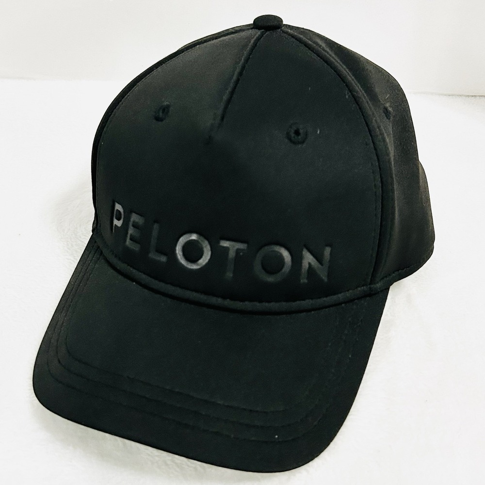 Peloton Wordmark Workout Sports Exercise Hat Cap Adjustable Strapback Black